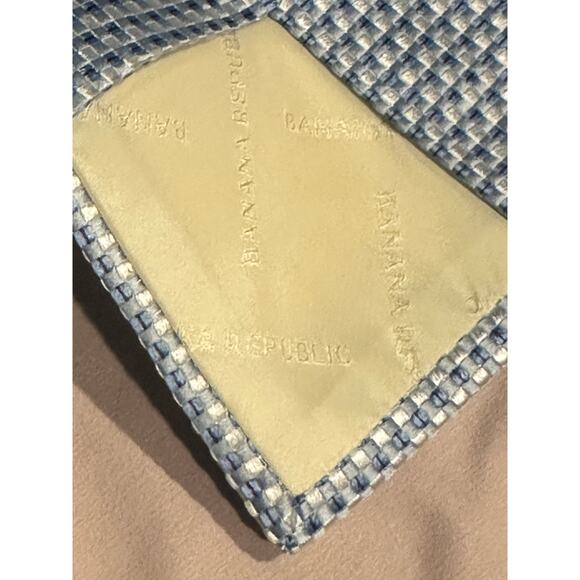 Banana Republic Silk Tie - Blue White preppy career business casual designer. - Picture 5 of 8